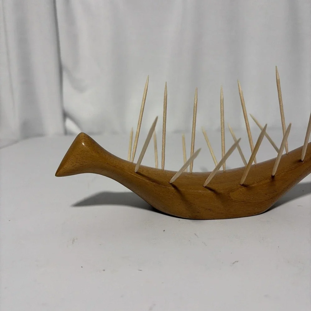 MCM Carved Wood Hors D'oeuvres Server Haiti Vintage 1950s Sculpture